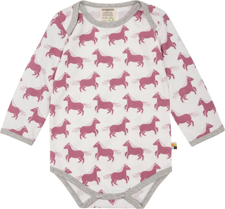 Actual product image loud + proud Body Long Sleeve Print Horse Grape (62, 68)