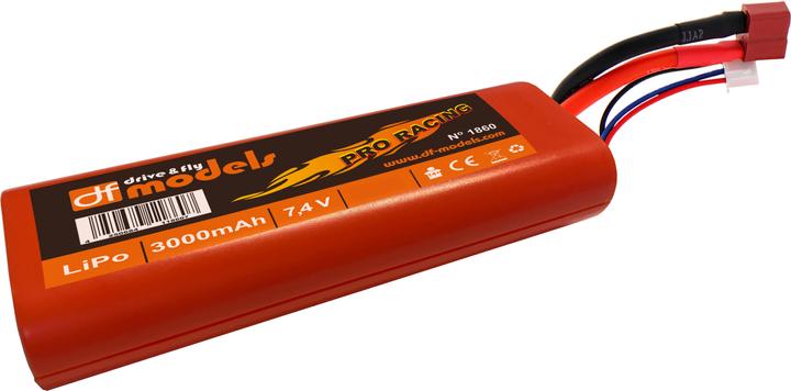 Image du produit DF-Models Pack LiPo 2S - 7,4 Volt - 3000mAh, 45C - rond (7.40 V, 3000 mAh)