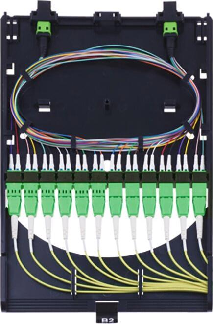 Image du produit BlueOptics HD MPO Cassette 12x LC Duplex APC 1x MPO 24 coeurs monomode AF
