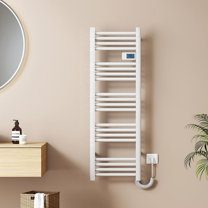Produktbild Emke Elektrischer Handtuchheizkörper, 1200x400x43 mm, Smart Thermostat, LED-Display, 450W, Weiss (450 W)