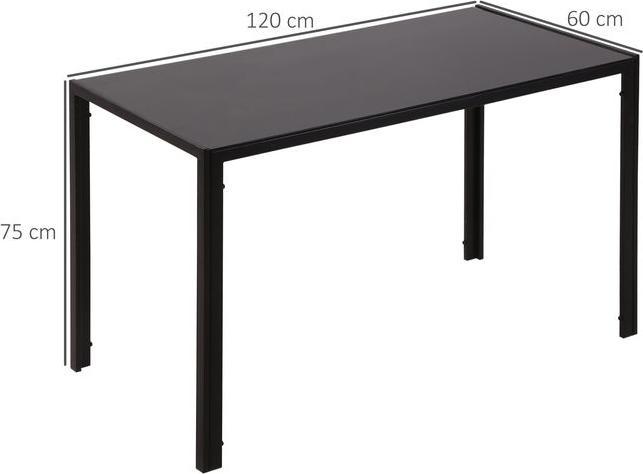 Produktbild Swisshandel24 Esstisch Küchentisch grosser Tisch, modernes Design, 120cmx60cmx75cm, Schwarz (120 x 60 x 75 cm)