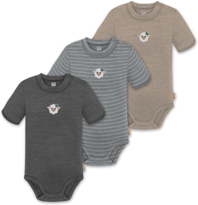 Normani 3er Set Baby Merino Kurzarmbody „Tihoi" - 9319