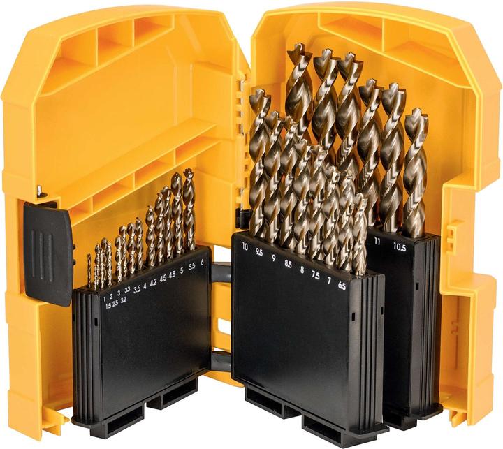 DeWalt DrillSet HSSCo tlg (1 mm, 1.5 mm, 2 mm, 2.5 mm, 3 mm, 3.2 mm, 3.3 mm, 3.5 mm, 4 mm, 4.2 mm, 4.5 mm, 4.8 mm, 5 mm, 5.5 mm, 6 mm, 6.5 mm, 7 mm, 7.5 mm, 8 mm, 8.5 mm, 9 mm, 9.5 mm, 10 mm, 10.5 mm, 11 mm, 11.5 mm, 12 mm, 12.5 mm, 13 mm)