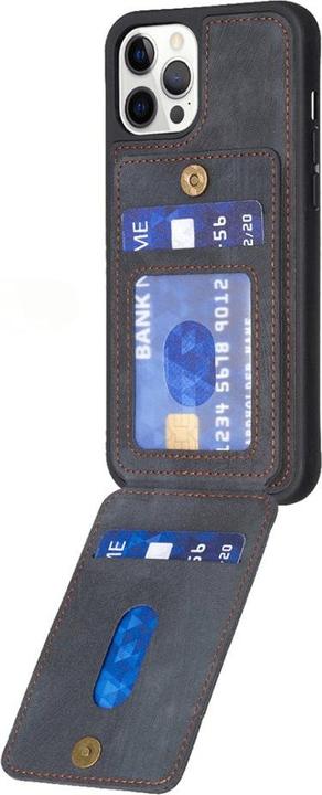 Produktbild Cover-Discount iPhone 15 Pro Max - Kickstand Case mit Kartenfächer schwarz (Apple iPhone 15 Pro Max)