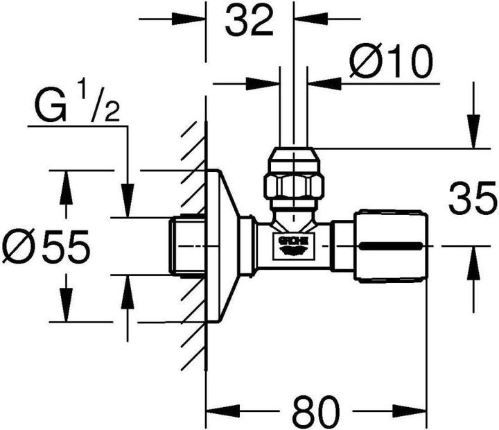 Image du produit Grohe Valve d'angle 22037