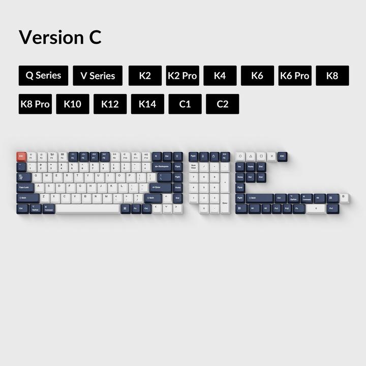 Immagine prodotto Keychron Chiave DouShot PBT Bu/Bk/Wh OEM completo US T6