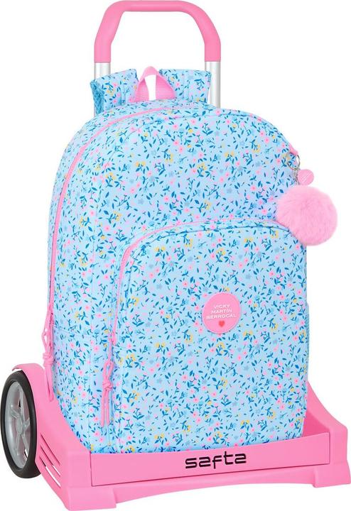 Vicky Martín Berrocal Schulrucksack mit Rädern Paraíso Blau Rosa 30 x 46 x 14 cm