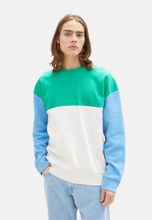 Produktbild Tom Tailor Sweatshirt Pullover ohne Kapuze mit Color-Block (M)