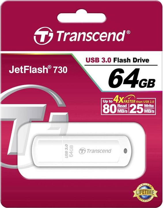 Actual product image Transcend JetFlash 730 (64 GB, USB-A, USB 3.0)