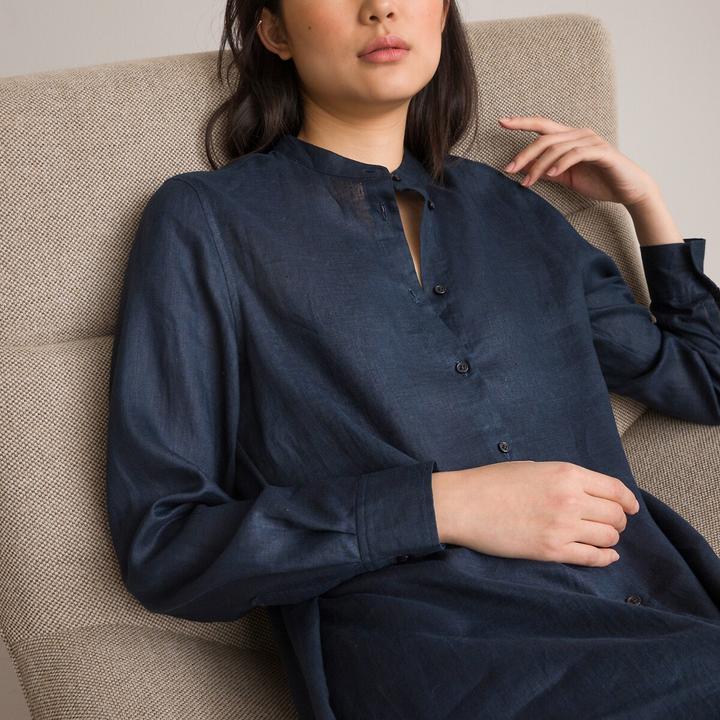 Produktbild La Redoute Collections Langärmeliges Maxikleid aus Leinen (40)