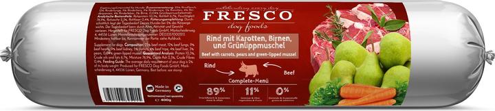 Produktbild Fresco Nassfutter BARF Rind mit Karotten, 400 g (Adult, Junior, Senior, 1 Stk., 422 g)