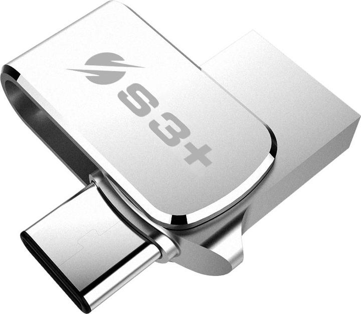 Actual product image S3Plus S3+ Pen Drive Steel USB flash drive 64 GB USB Type-A / USB Type-C 3.2 Gen 1 (3.1 Gen 1) Stainless st (64 GB, USB-A, USB-C)