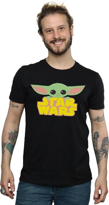 Actual product image Star Wars Mens The Mandalorian The Child And Logo T-Shirt (S)
