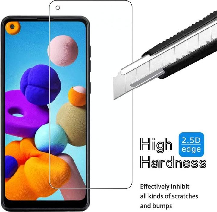 Actual product image Screenguard Samsung Galaxy A21s bulletproof glass protective film Case Friendly Design (1 Piece, Samsung Galaxy A21s)