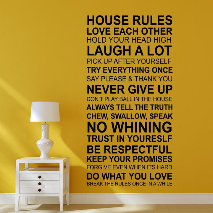 Produktbild Walplus House Rules Quote (90 x 90 cm)