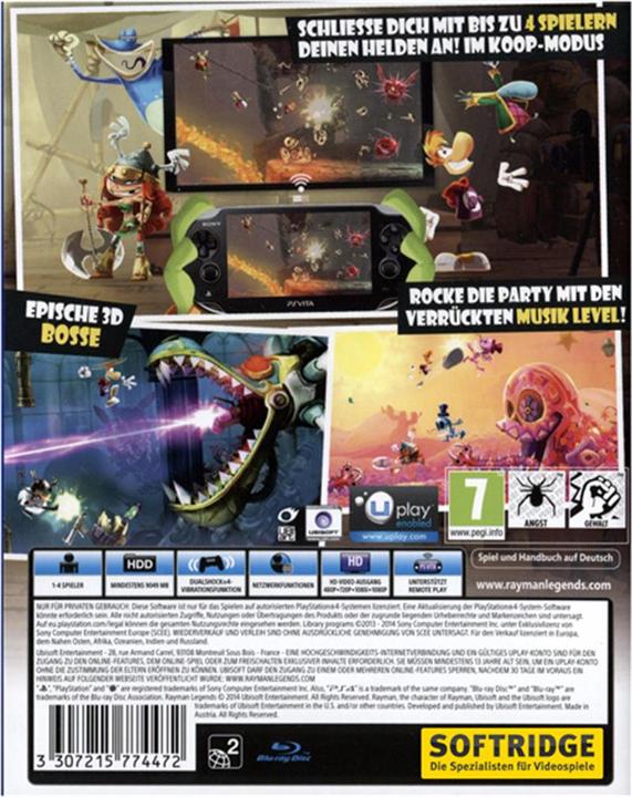 Actual product image Ubisoft PlayStation Hits: Rayman Legends (PS4, DE)