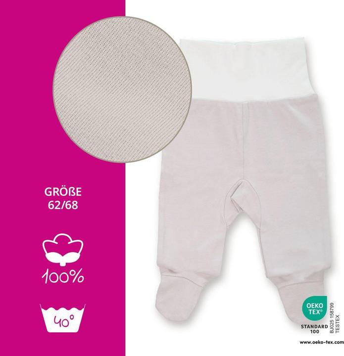 Actual product image La Loona LaLoona baby romper trousers 2-pack - Stripes - Light Taupe - (62)