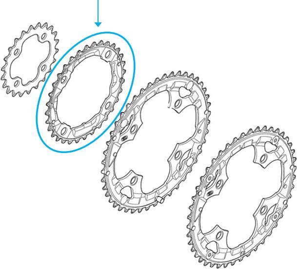 Actual product image Shimano Deore FC-M590 chainring (32)