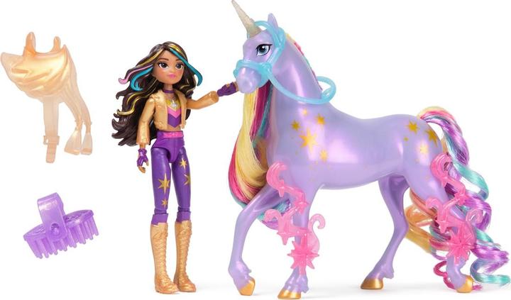 Actual product image Unicorn Academy - Sophia and unicorn Wildstar (with real mane and tail and brush)