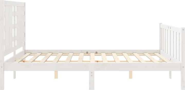 Image du produit VidaXL Massivholzbett mit Kopfteil Weiss 5FT King Size (150 x 200 cm)
