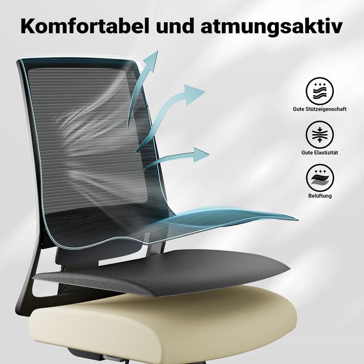 Image du produit Wiltec Chaise de bureau ergonomique avec soutien lombaire 120 kg Chaise de bureau