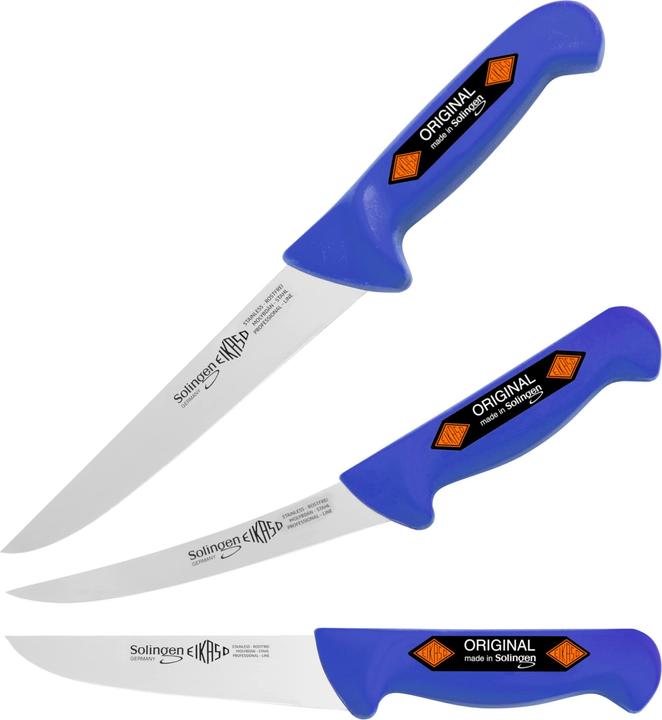 Produktbild Eikaso Solingen 3-Teiliges Profi Messer Set 1677B, blau (18 cm)