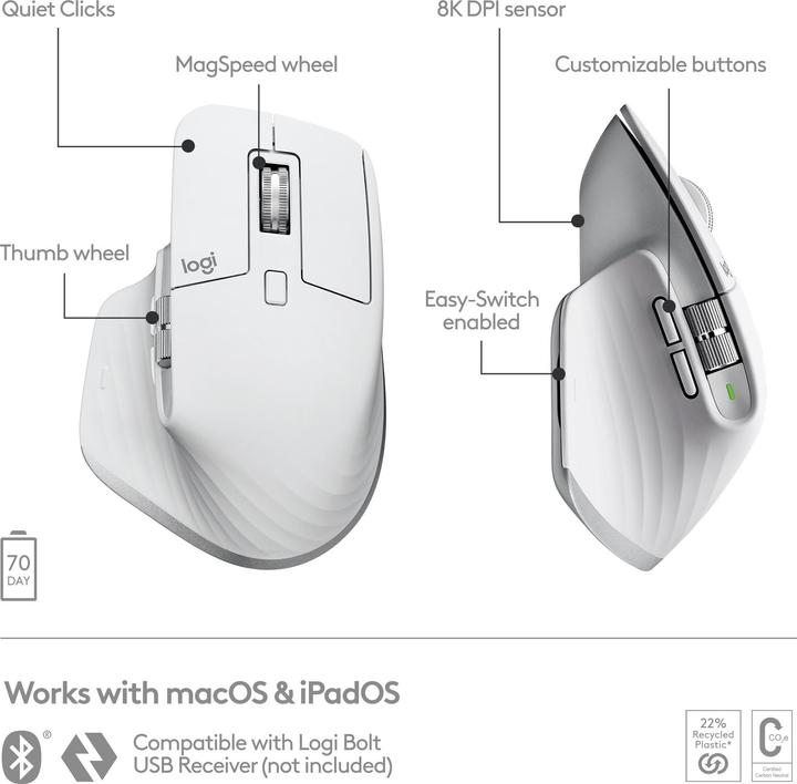 Produktbild Logitech MX Master 3S for Mac (Kabellos)