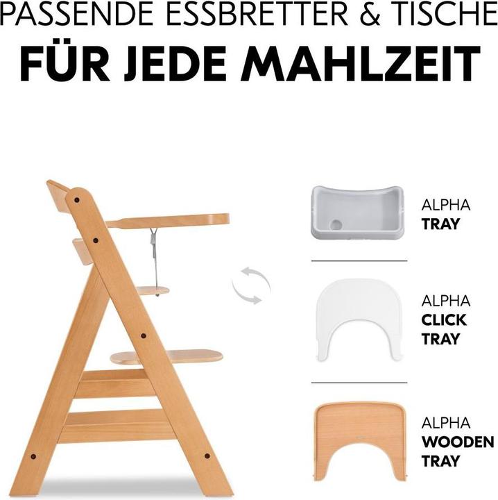 Actual product image Hauck Highchairs Highchair Alpha Plus Nature in economy set - incl. (Highchair)
