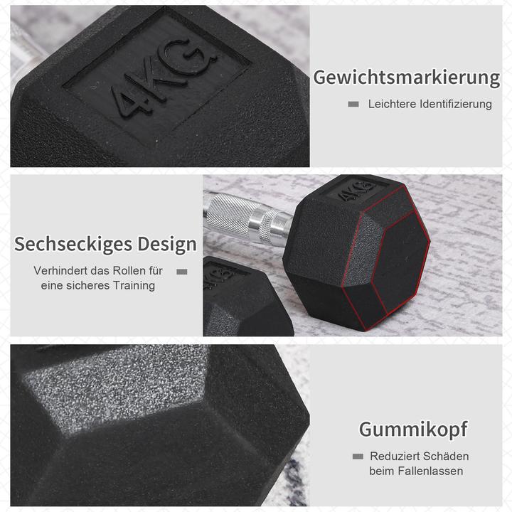 Actual product image Homcom Hexagon dumbbell set of 2 (2 x 4 kg)