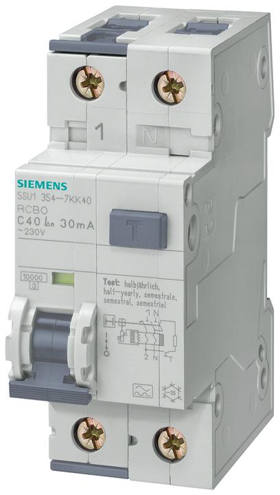 Produktbild Siemens RCBO type A 30mA, 10kA, 1+N-pole B 10A