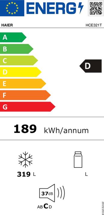 Energy Label Haier HCE 321 (Stand-alone, 319 l)