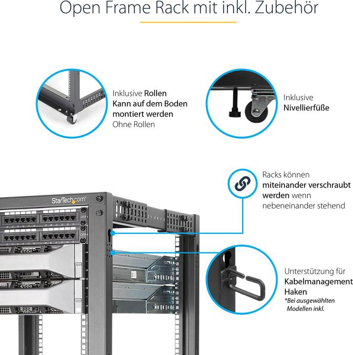 Actual product image StarTech 12u Server Rack - Open Frame (12 RU, 19 inch rack)