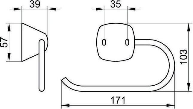 Actual product image Keuco Toilet paper holder CITY 2 open form chrome-plated chrome-plated