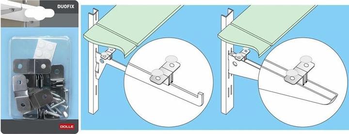 Produktbild Dolle Regalbodenfixierung Duofix edelstahl, 6 Stck
