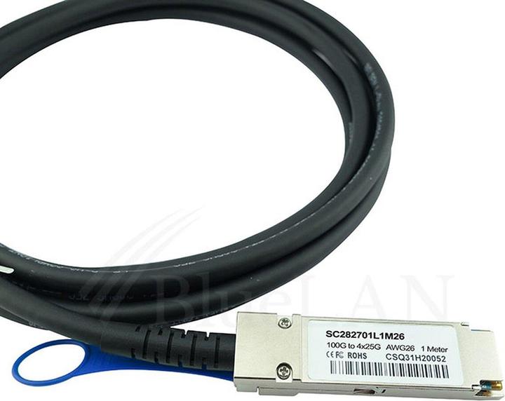 Actual product image CBO Mellanox MCP7F00-A005R26L Compatible BlueLAN QSFP28 DAC SC282701L5M26