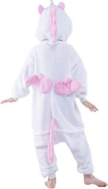 Immagine prodotto MU Classic Costume da unicorno - Pigiama con unicorno per bambini taglia 125 - bianco/rosa (125 B)