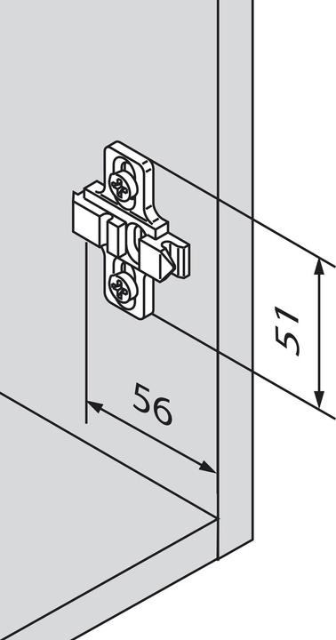 Actual product image Blum Cross mounting plates CLIP Corner mounting