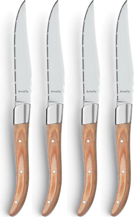 Produktbild Amefa ROYAL STEAK Steakmesser Set 4-teilig holz, hochglanzpoliert (4 Stück, Messer)