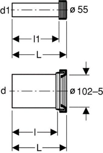 Actual product image Geberit 152.441.46.1 Connection set for wall-mounted WC