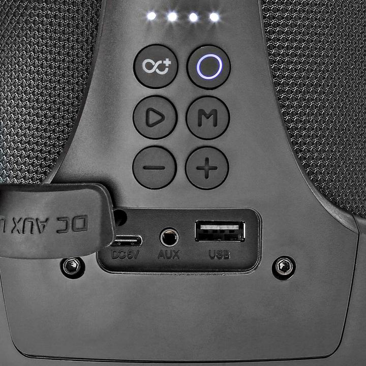 Immagine prodotto Nedis Bluetooth® Party Boombox 6 ore 2.0 50 W Riproduzione multimediale: AUX/USB IPX5 Maniglia di (6 h, Batteria ricaricabile)