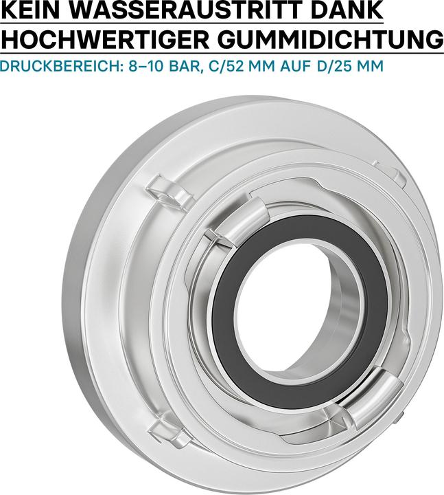 Actual product image Wiltec Storz Reducer Coupling C/52 mm to D/25 mm (Hitch, 52 mm)
