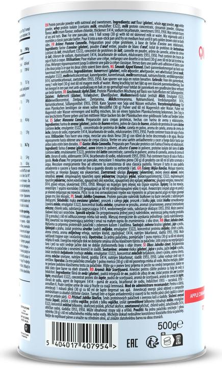 Valeurs nutritives et ingrédients QNT Protein Pancake (Pomme Cannelle, 1 pcs, 500 g)
