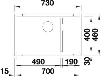 Image du produit Blanco Subline 700-U Level (Evier sous plan, 46 cm, 73 cm)