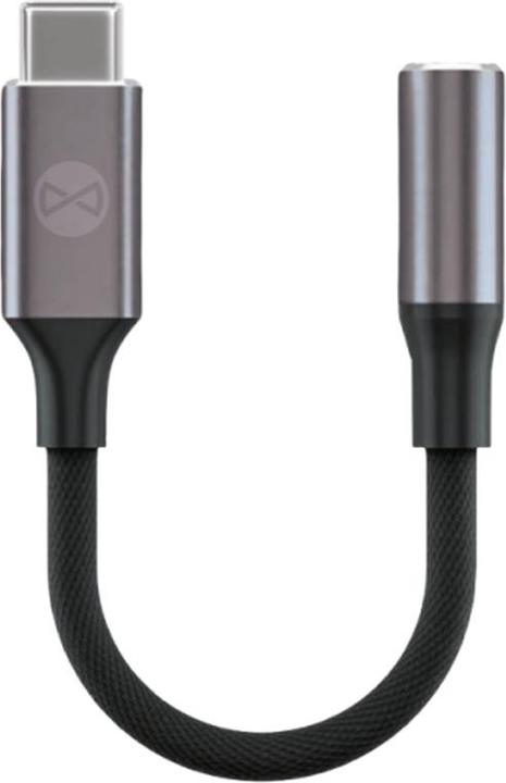 Actual product image Forever adapter audio AJC-01 jack 3,5 mm - USB-C black (3.5mm jack, USB Type C)