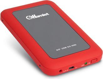 Hamlet USB 3.0 Mirror Disk externe Festplattenbox SATA 2,5" rot (2.5")