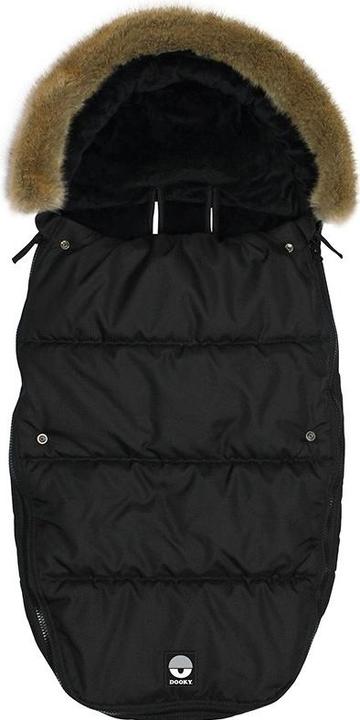 Actual product image Dooky Footmuff, +9 months - Black Furry
