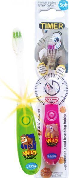 Immagine prodotto B-Brite spazzolino da denti per bambini lampeggiante Wild Bunch (Morbido, 1 x)