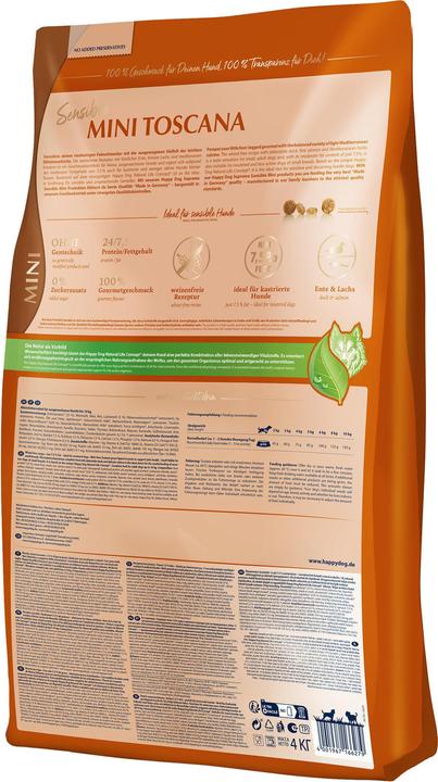 Produktbild Happy Dog Trockenfutter Sensible Mini Toscana, 4 kg (Adult, 1 Stk., 4000 g)