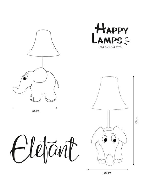 Produktbild Happy Lamps Elefant von der Sendung mit der Maus, LED Tischleuchte, handgefertigt (450 lm)