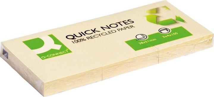 Actual product image Q-Connect Sticky Notes Quick Notes Recycling yellow (38 x 51 mm)